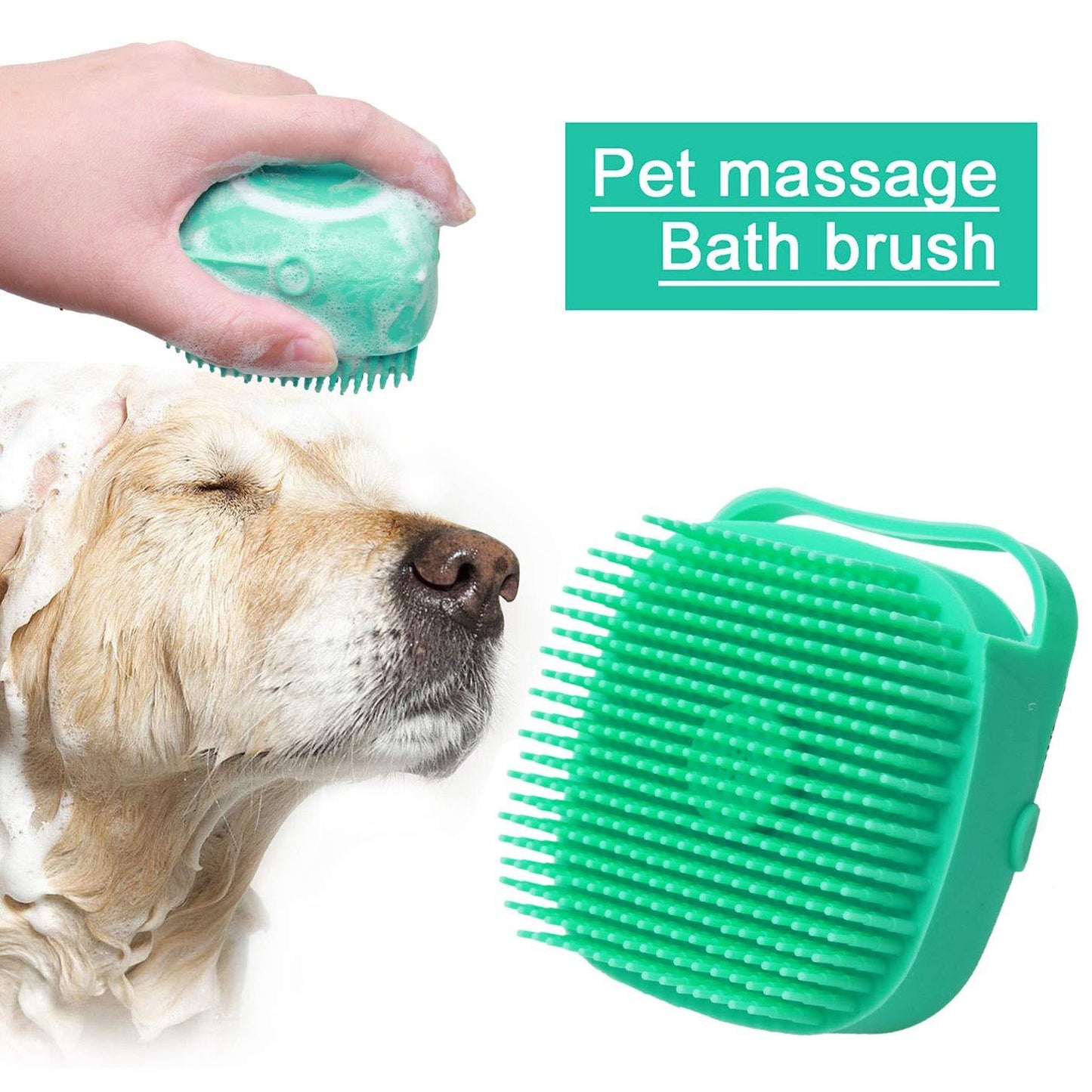 Incredible Dog & Cat Bathing Brush with Built in Shampoo Dispenser