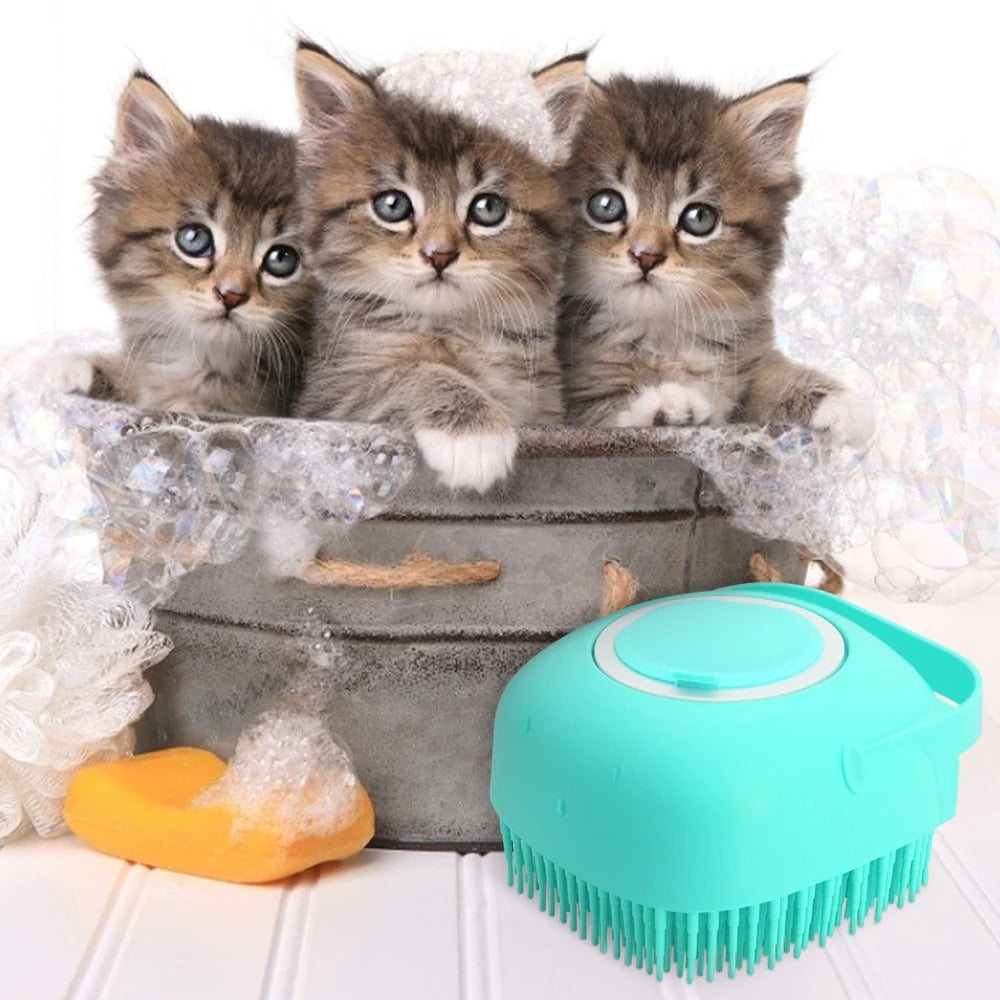 Incredible Dog & Cat Bathing Brush with Built in Shampoo Dispenser